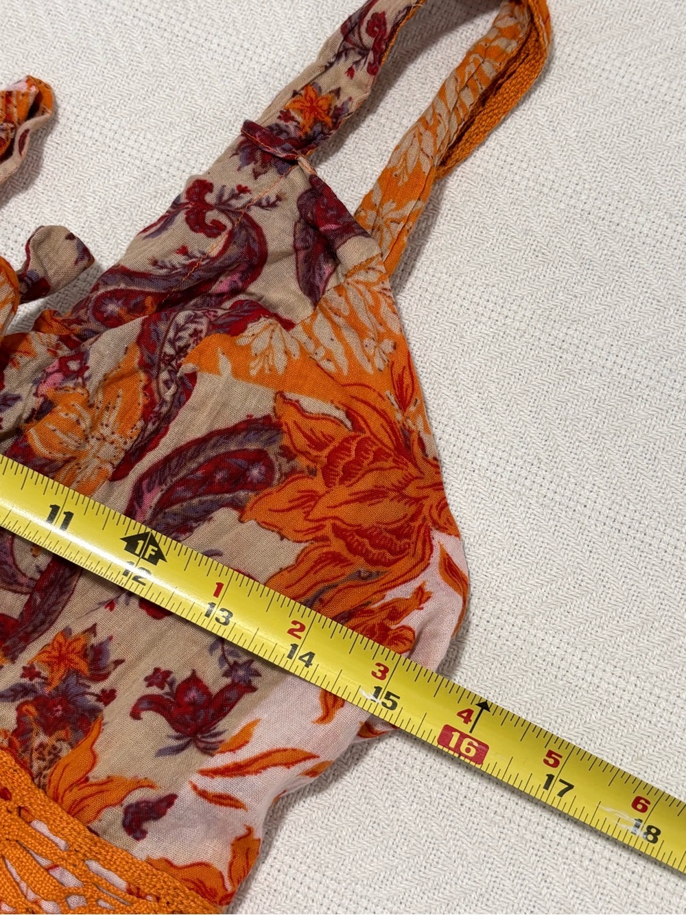 ⚪️Free People Orange Floral Tie-Front Romper - Picture 9 of 15